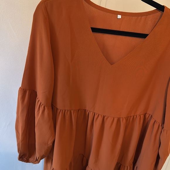 Rust Boho Flowy Dress - Picture 3 of 4